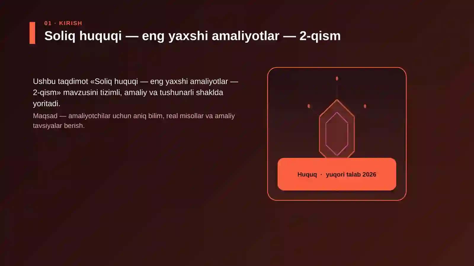 Soliq huquqi — eng yaxshi amaliyotlar — 2-qism 3