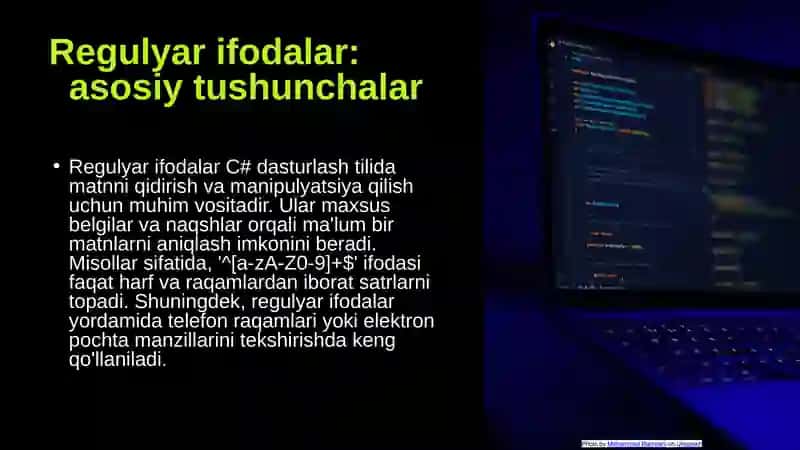 Regulyar ifodalar.C# da Regulyar ifodalar 3