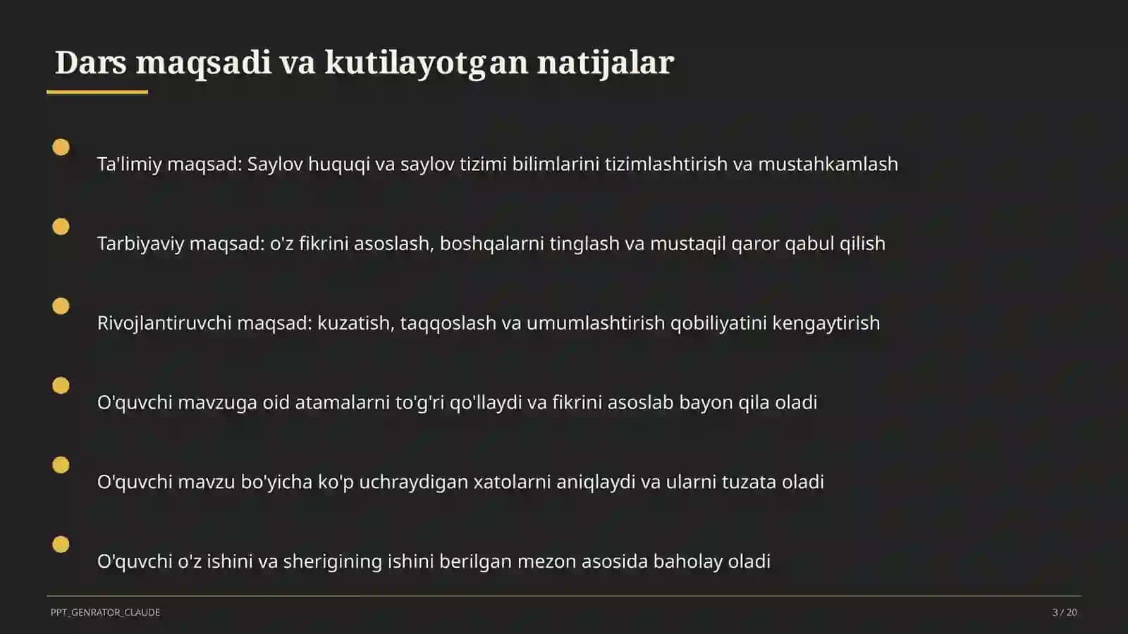 Saylov huquqi va saylov tizimi (10-sinf) 3