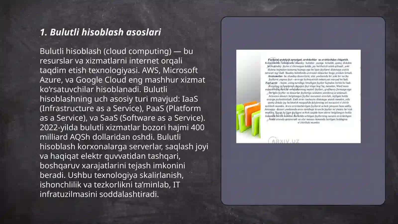 Bulutli texnologiyalar va ular bilan ishlash 3