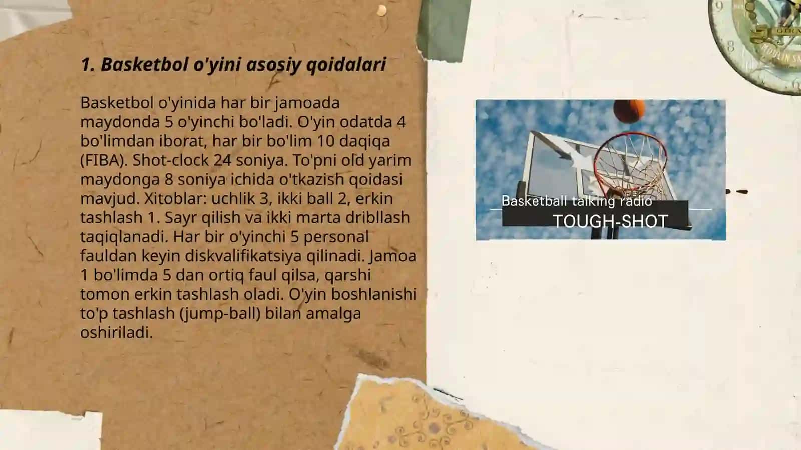 Basketbol sport oʻyini qoidalari va yengil atletika 3