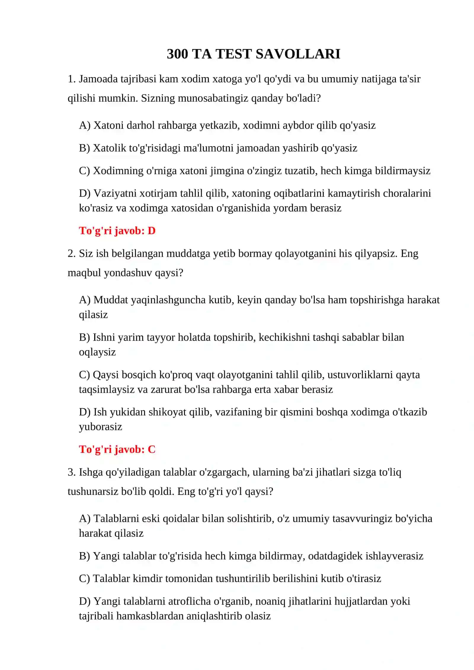 BOJXONA PSIXOLOGIK TEST 300 TA 3