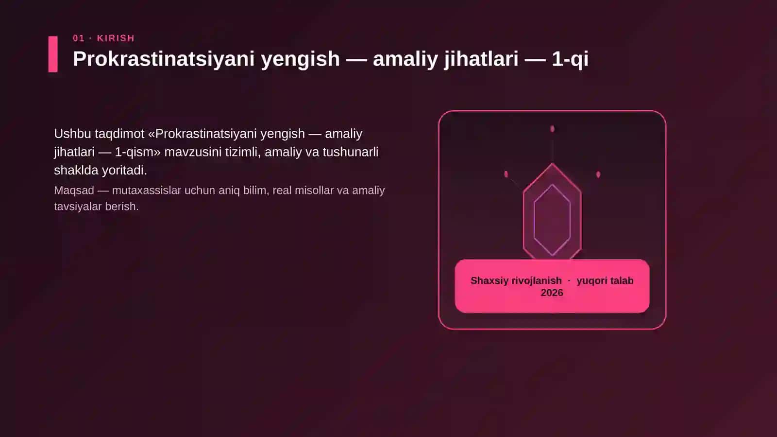 Prokrastinatsiyani yengish — amaliy jihatlari — 1-qism 3