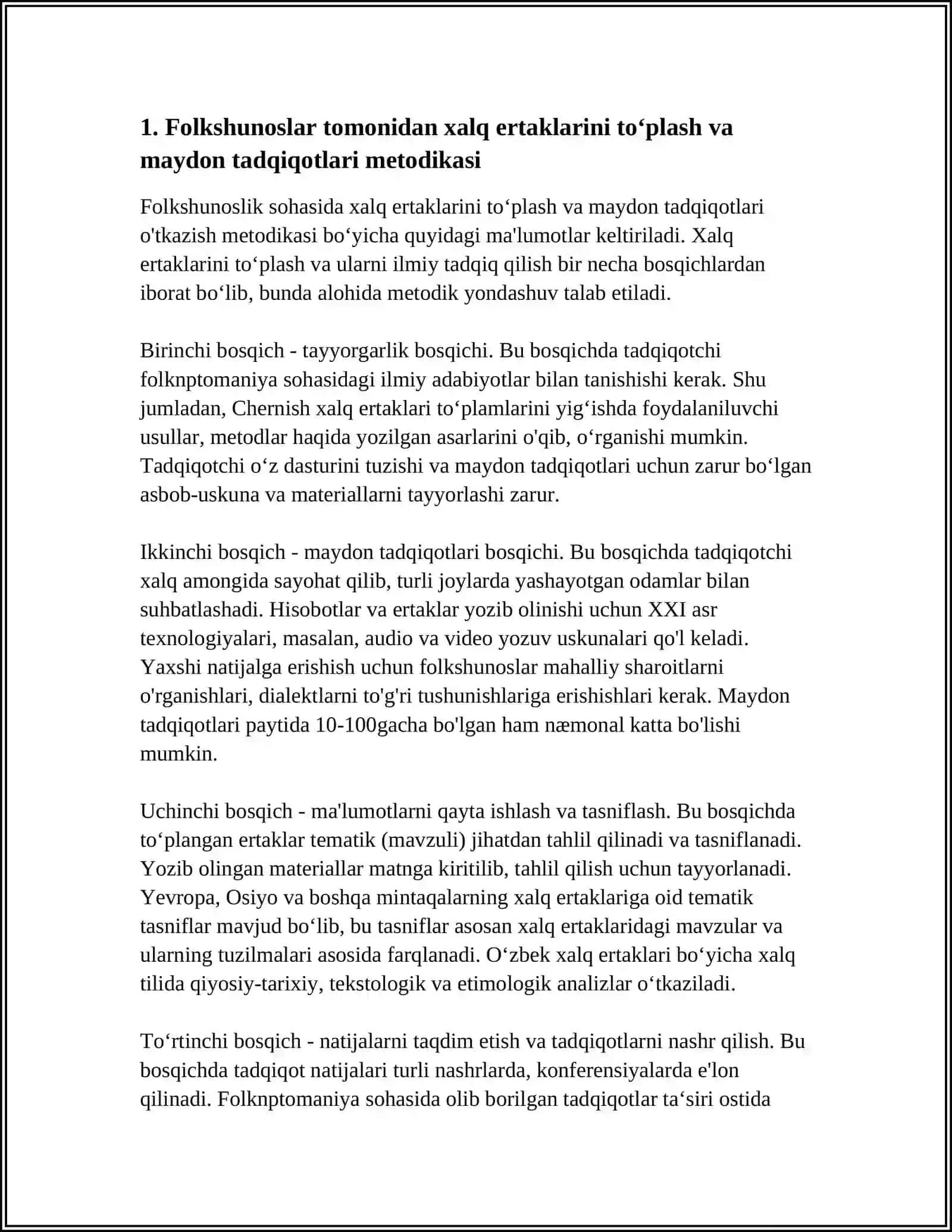 XALQ ERTAKLARINI OʻRGANGAN FOLKSHUNOS OLIMLAR FAOLIYATI 3