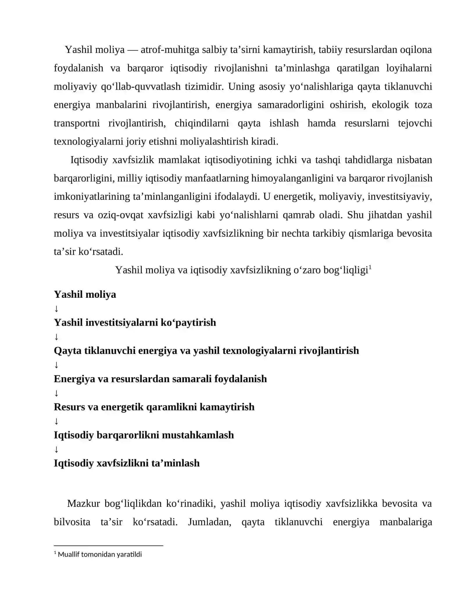 YASHIL MOLIYA VA INVESTITSIYALARNING IQTISODIY XAVFSIZLIKNI TA’MINLASHDAGI ROLI 3