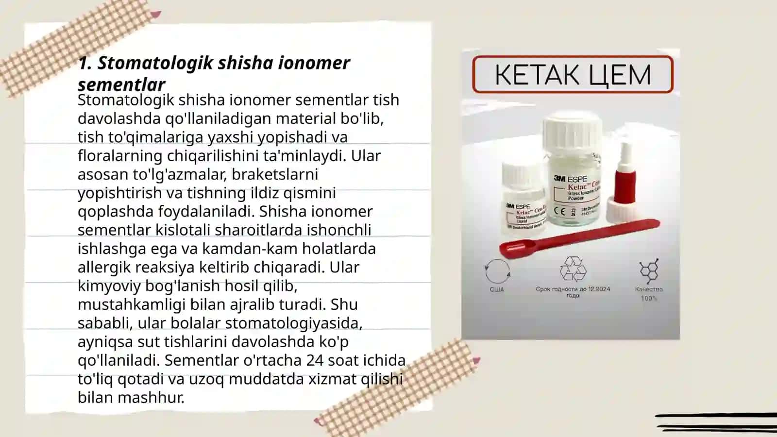 Stomotologik Shisha inomer sementlar 3