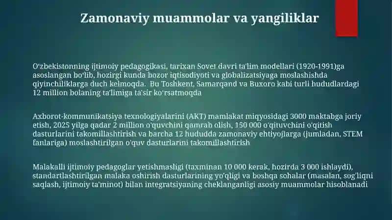 O'zbekistonda Ijtimoiy Pedagogikaning Rivojlanish Tarixi 3