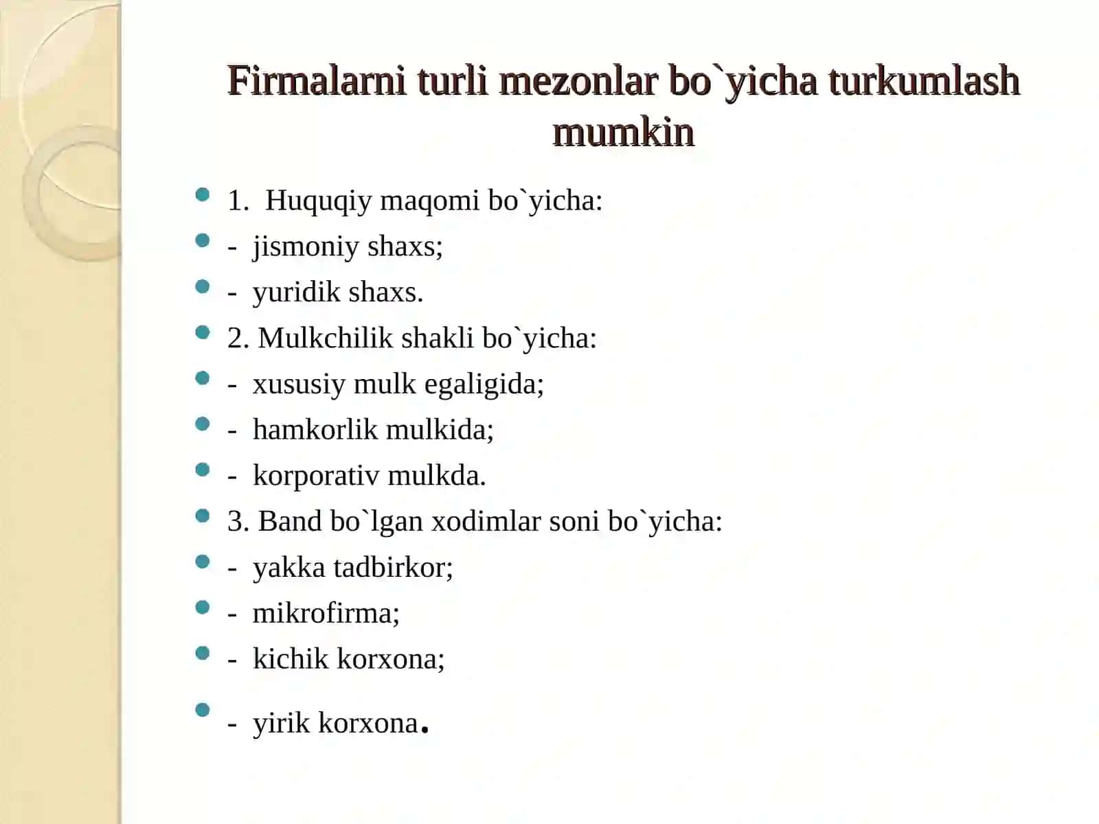 Firma va uning taskiliy-iqtisodiy asoslari 3