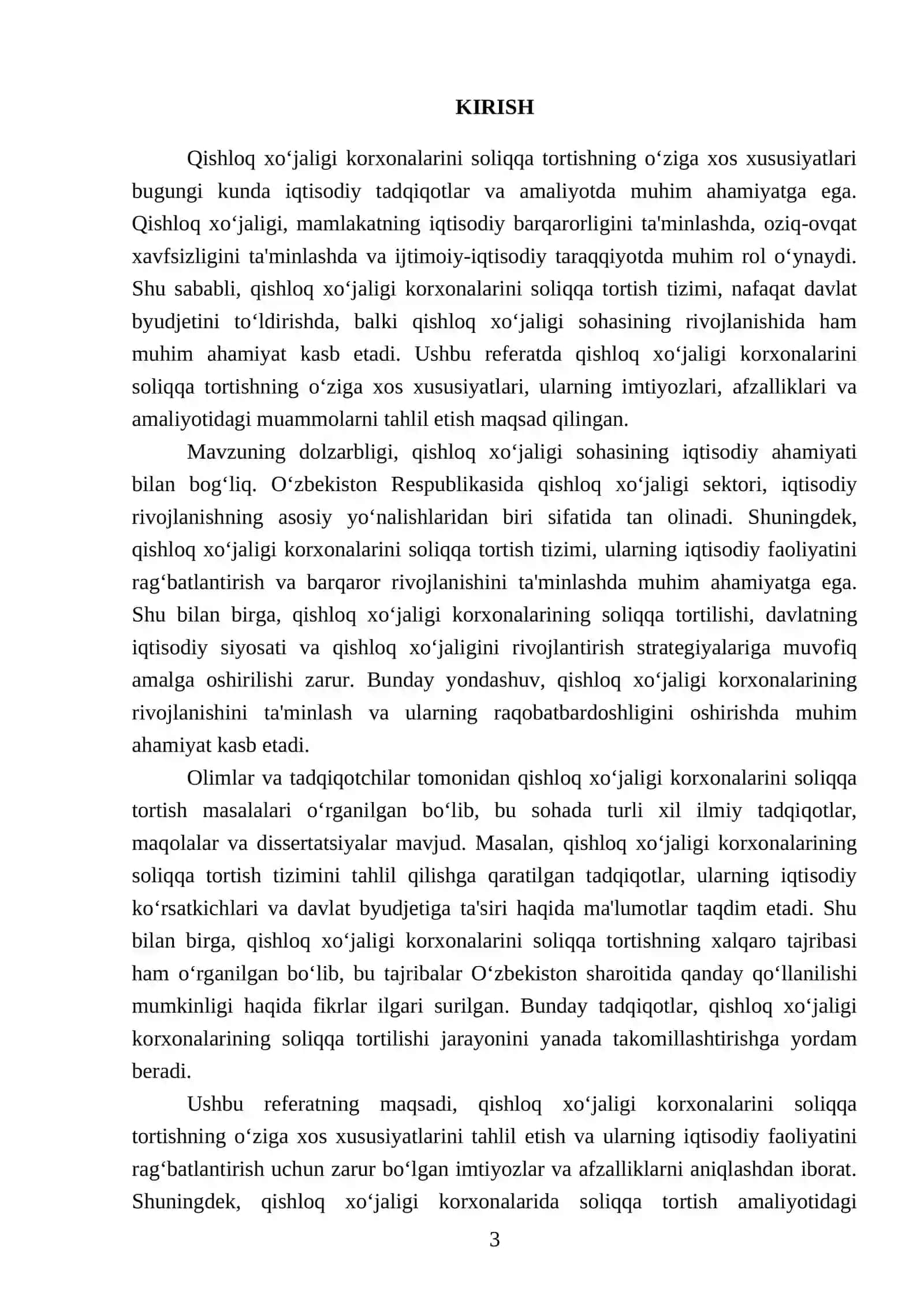 Qishloq xo‘jaligi korxonalarini soliqqa tortishning o‘ziga xos xususiyatlari 3