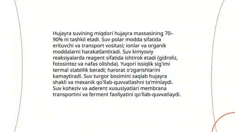 Hujayraning kimyoviy tarkibi, xossalari, hujayra morfologiyasi 3