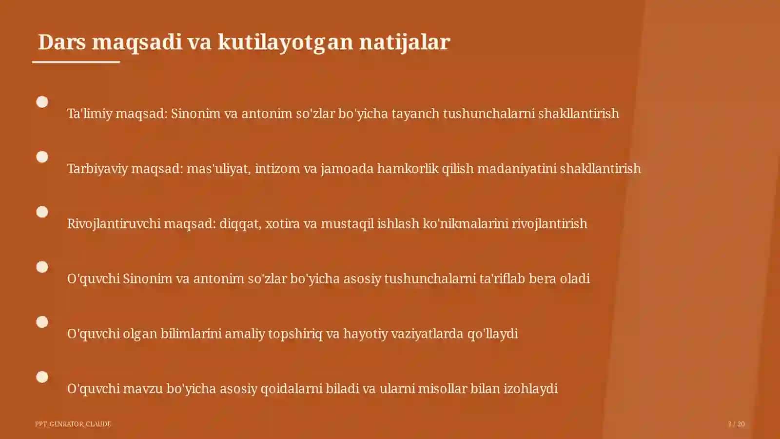 Sinonim va antonim so'zlar (3-sinf) 3