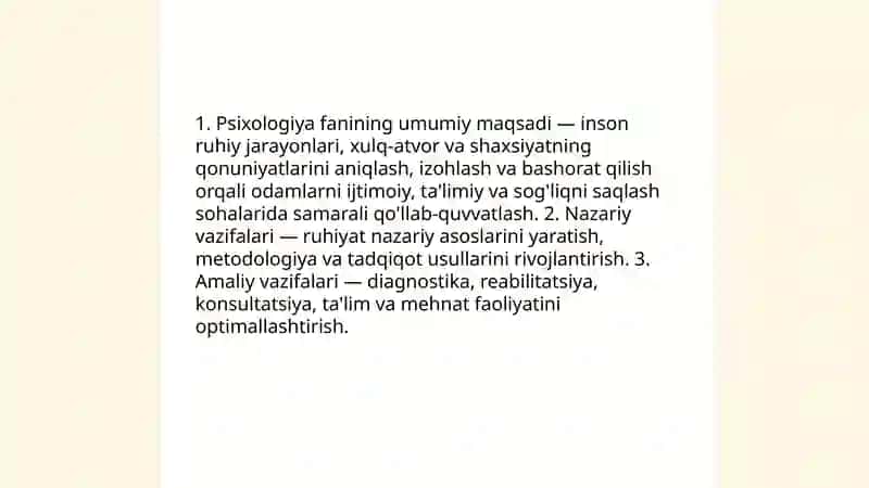 Psixologiya fanining maqsadi va vazifalari 3