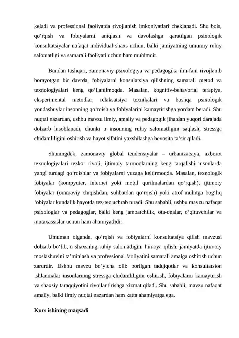 Qo’rquv va fobiyalarni konsultatsiya qilish 3