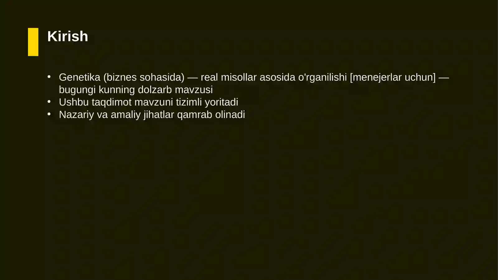 Genetika (biznes sohasida) — real misollar asosida o'rganilishi [menejerlar uchun] 3