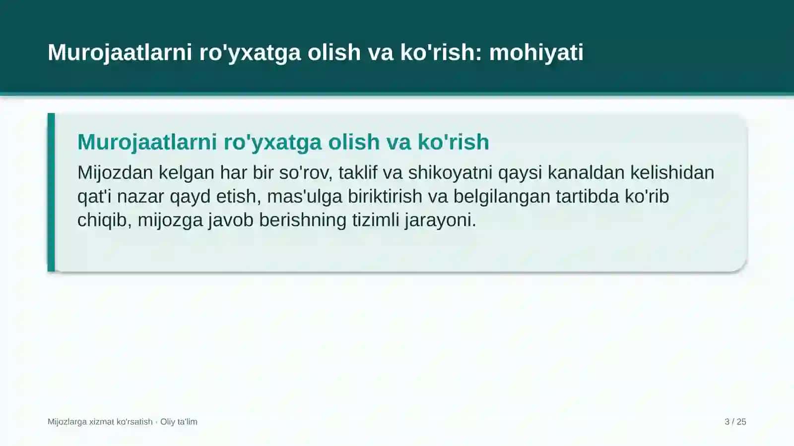 mebel salonlarida mijozlar murojaatlarini ro'yxatga olish va ko'rib chiqish 7298 3