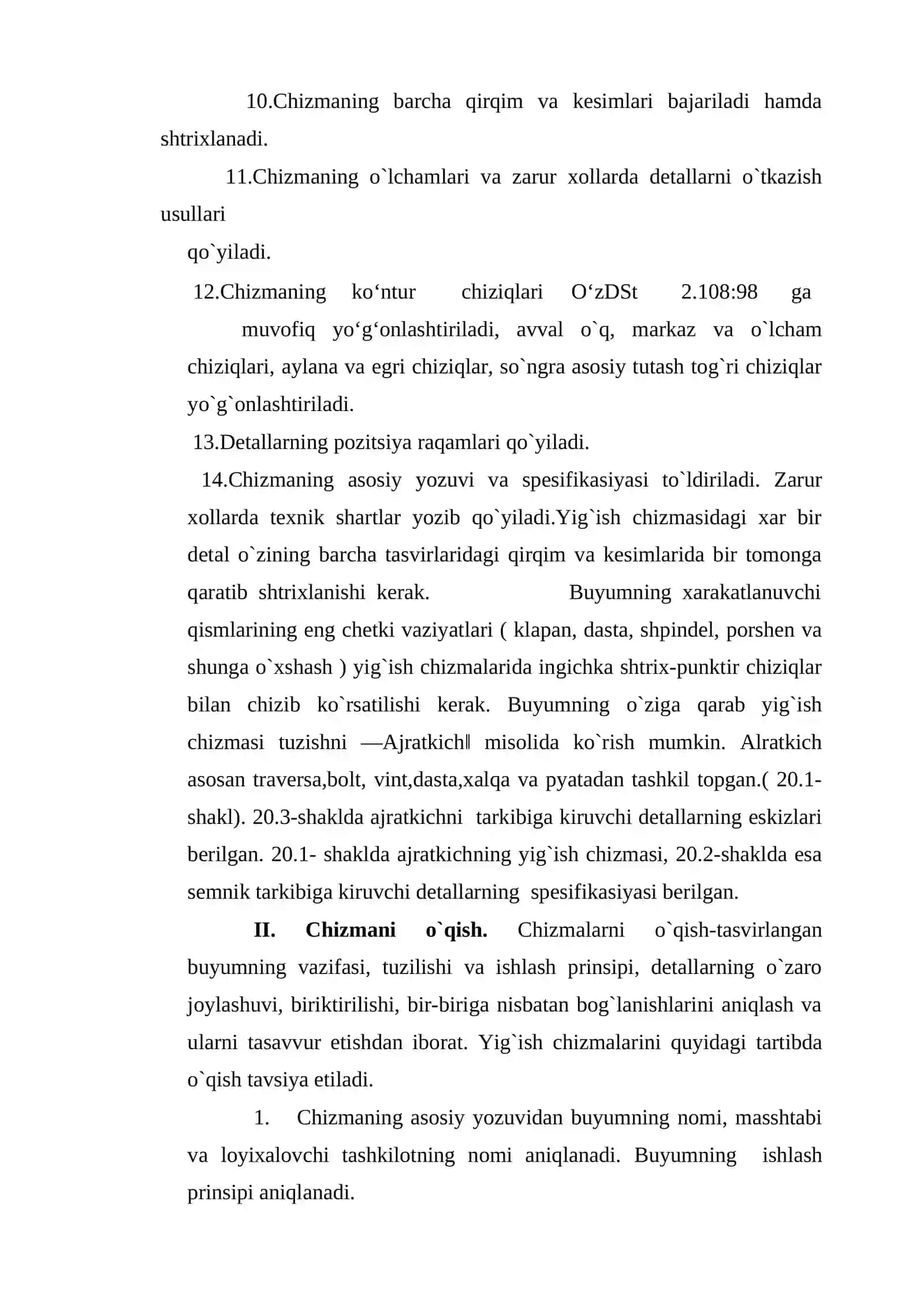 Yig`ish chizmalarni o`qish va detallarga ajratib chizish 3