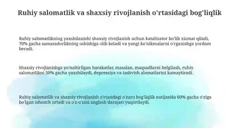 Ruhiy salomatlik va shaxsiy rivojlanish 3