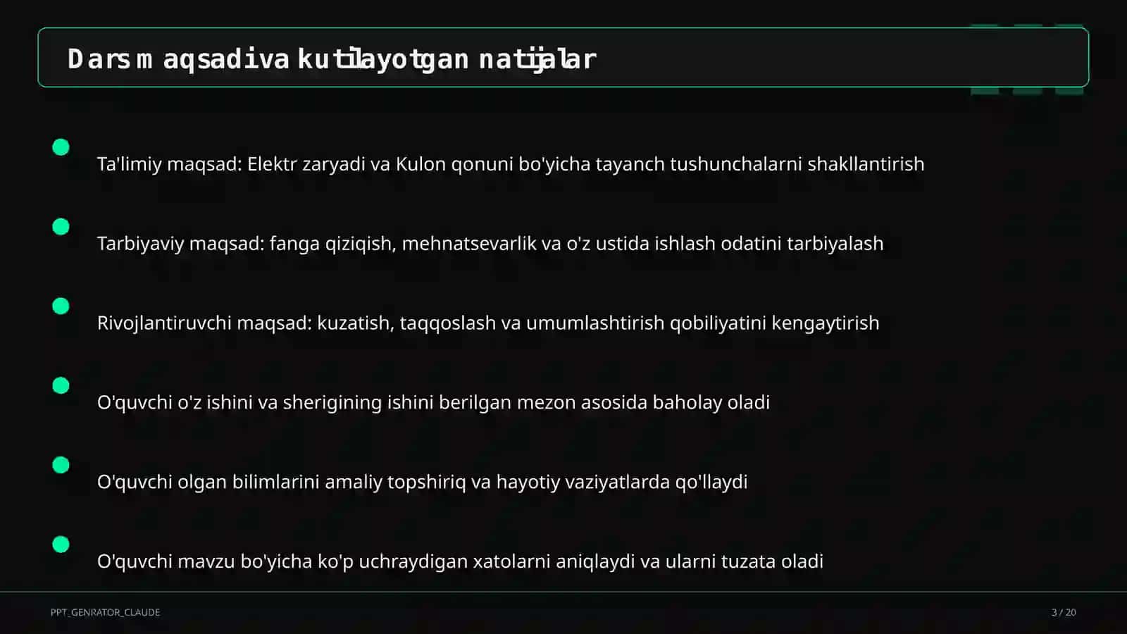 Elektr zaryadi va Kulon qonuni (8-sinf) 3