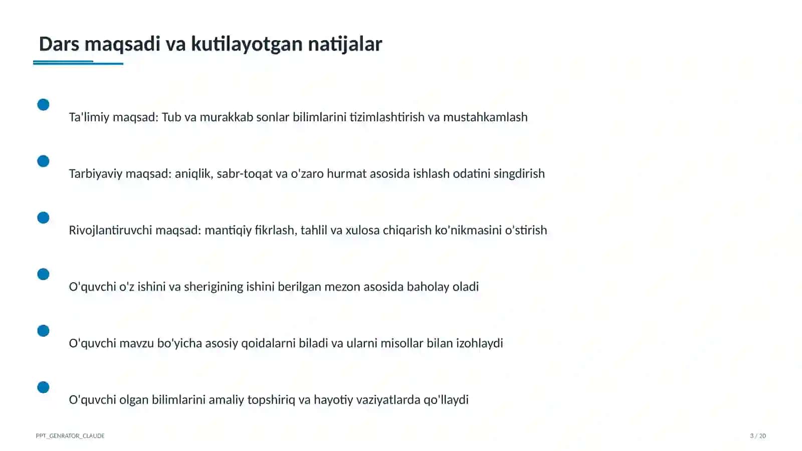 Tub va murakkab sonlar (5-sinf) 3
