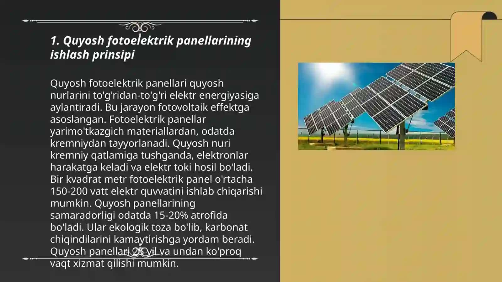 Quyosh foto elektrik ponnellari va ularning ishlash prinsiplari 3