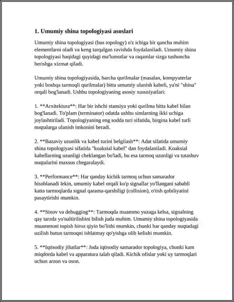 UMUMIY SHINA TOPOLOGIYALI TARMOQ XOSIL QILISH 3