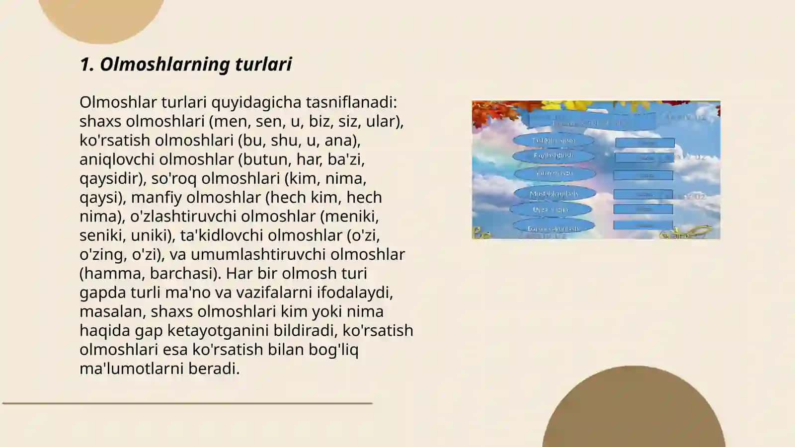 Olmosh soʻz turkumi 3