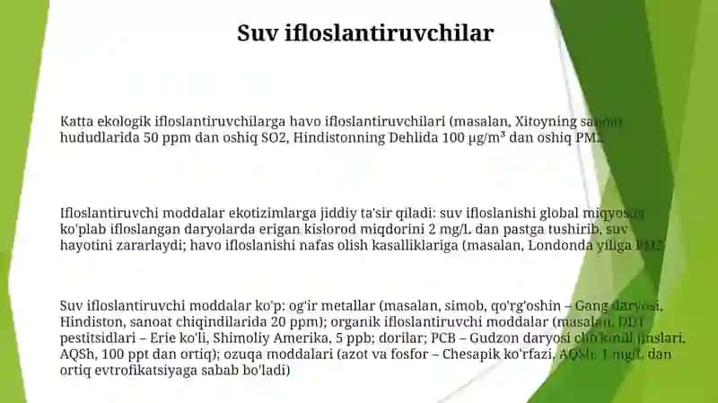 Atrof muhitni ifloslantiruvchi asosiy omillar 3