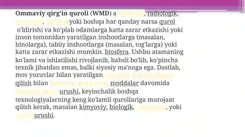 Ommaviy qirg'in qurollarining tasnifi. Jabrlanish o'chog'ining tibbiy taktik tasnifi. 3