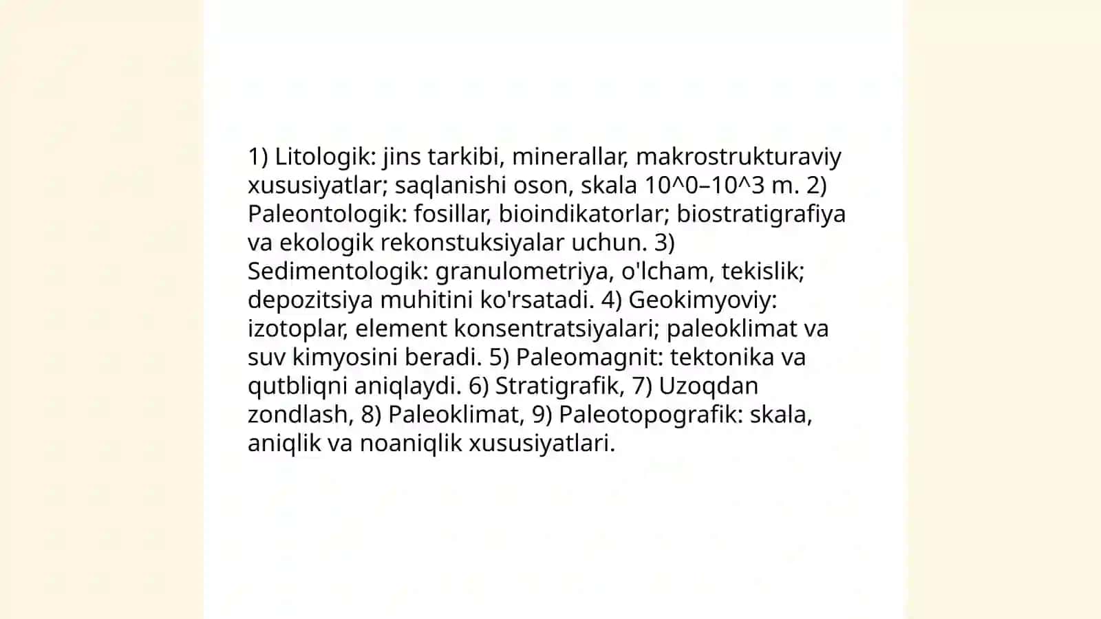 Paleogeografikma'lumotlardan foydalanishning ayrim xususiyatlarini o'rganish va tahlil etish asosida taqdimotlar 3