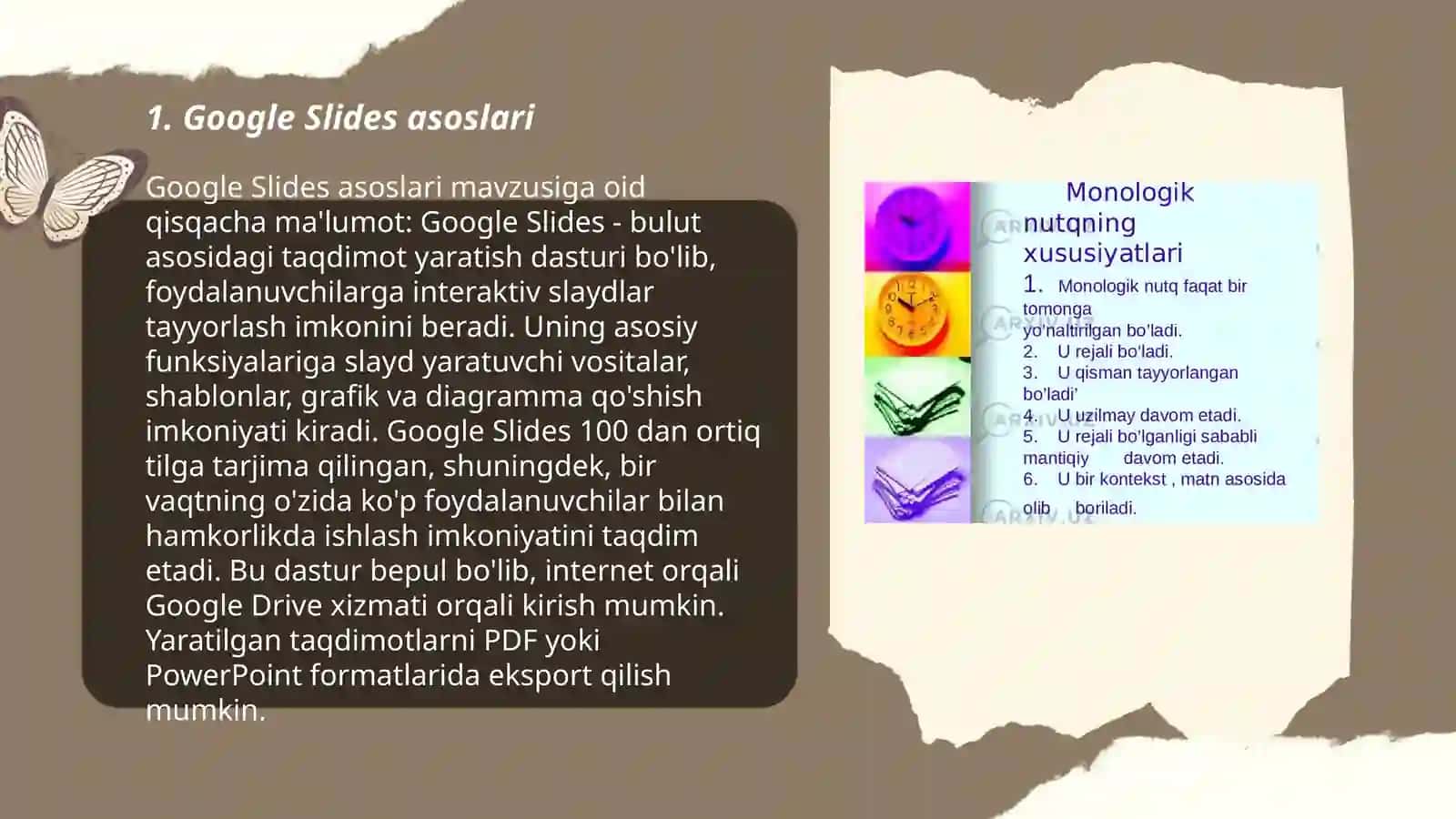 Google Sliedsda onlayn prezentatsiya yaratish 3