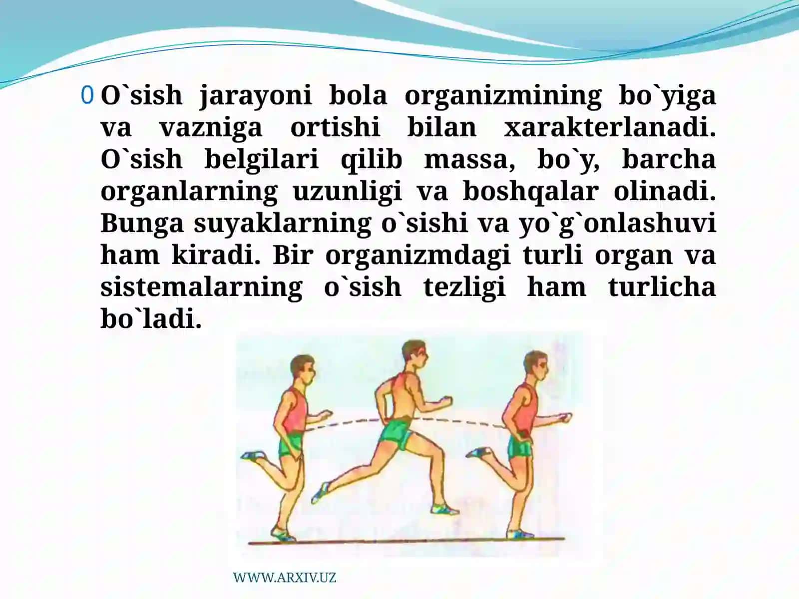 Organizmning o`sish va rivojlanishi gatalar 3