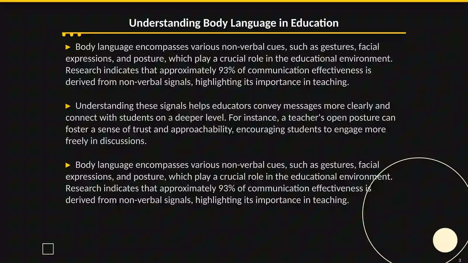 Body language of the teacher 3