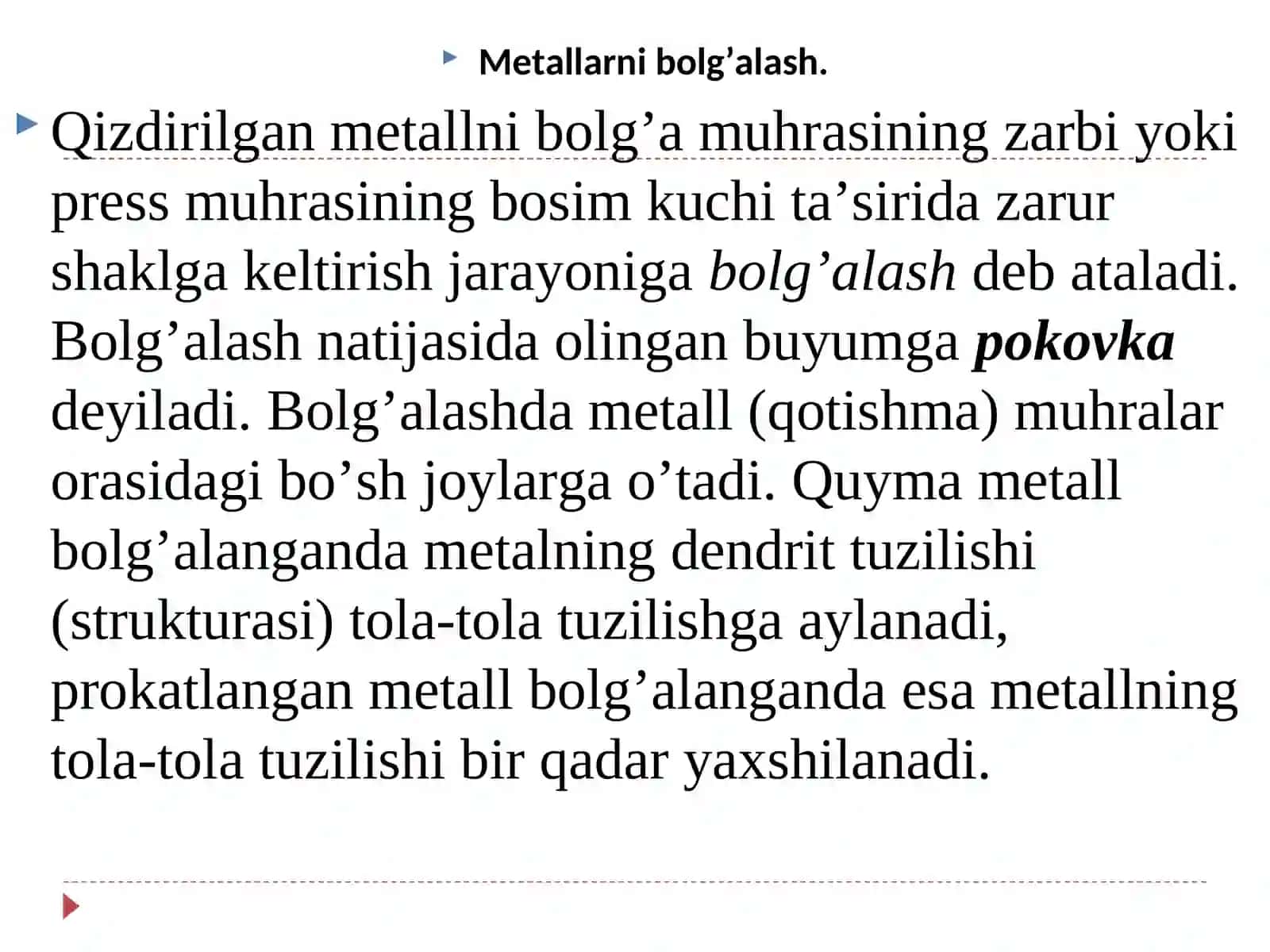 Metallarni bolg‘alash 3