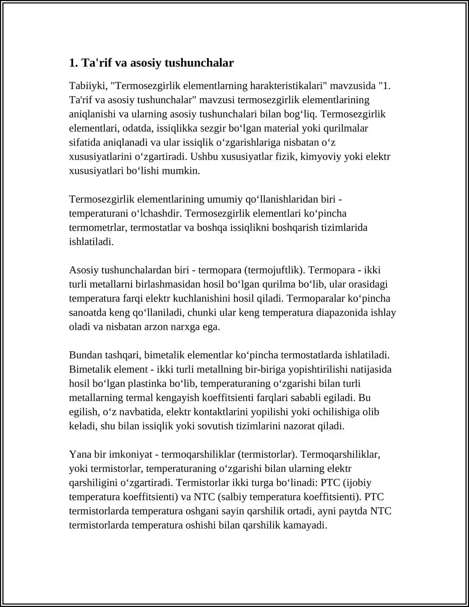 TERMOSEZGIRLIK ELEMENTLARING HARAKTERISTIKALARI 3