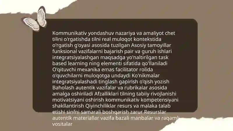 Chet tili o'qitish metodlariga bag'ishlangan og'zaki taqdimot 3