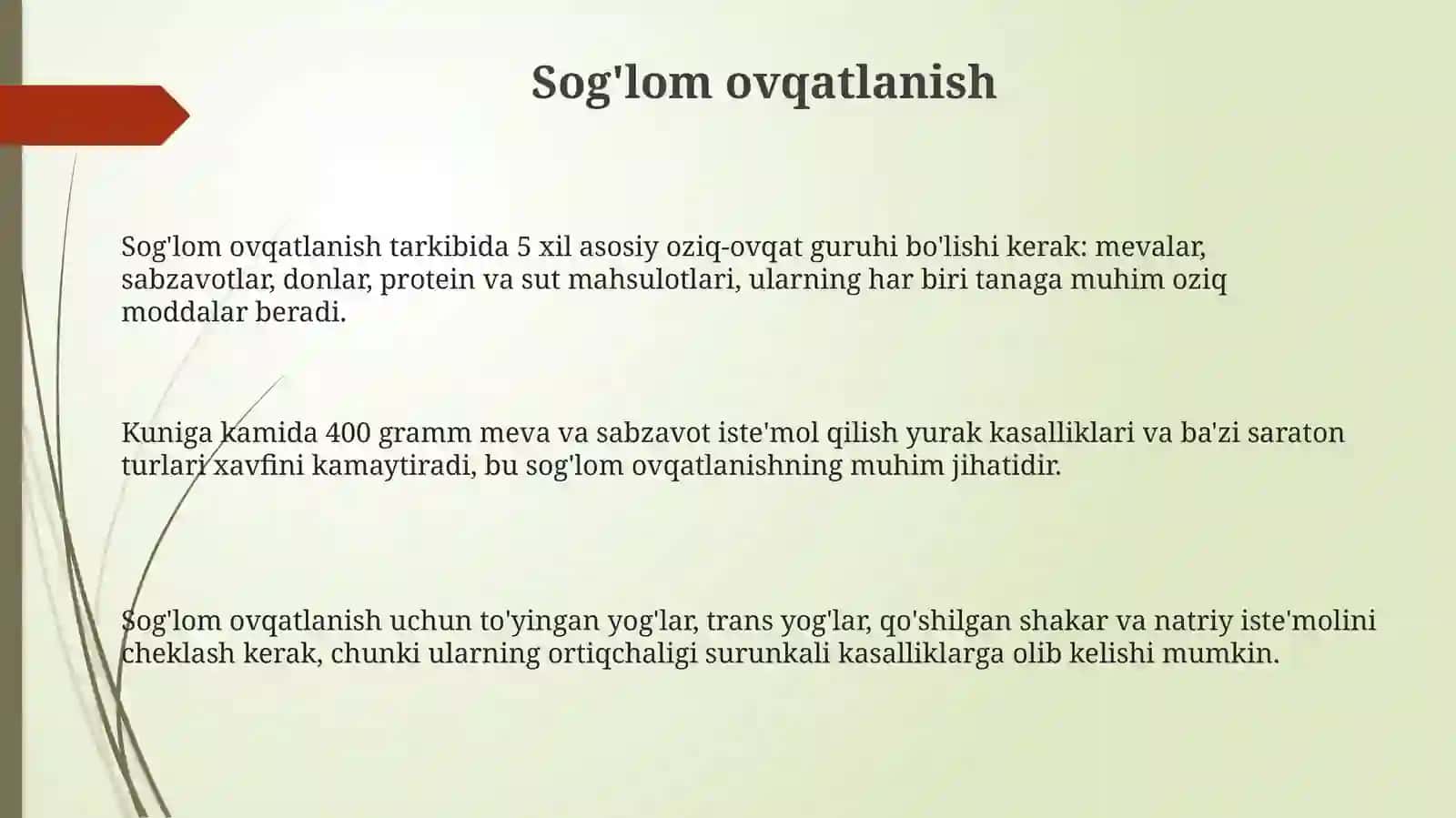 Sog'lom turmish tarzi 3