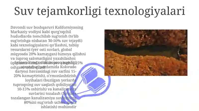 Tabiiy boyliklar. Tuproq va suv. Tabiatni muhofaza qilish 3