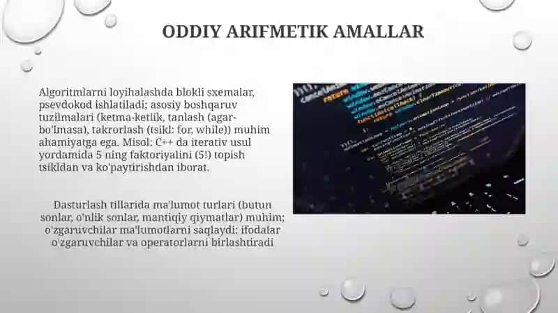 Algoritmlashtirish va dasturlash asoslari 3