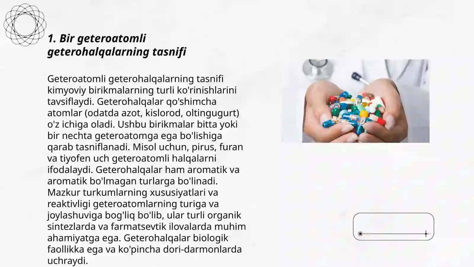 Bir va koʻp geteroatomli geterohalqalar 3