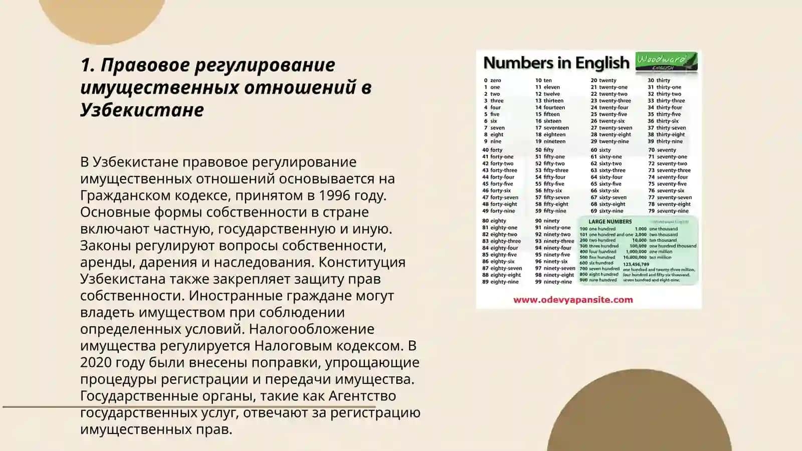 Правовое регулирование имущественных отношений в Узбекистане 3