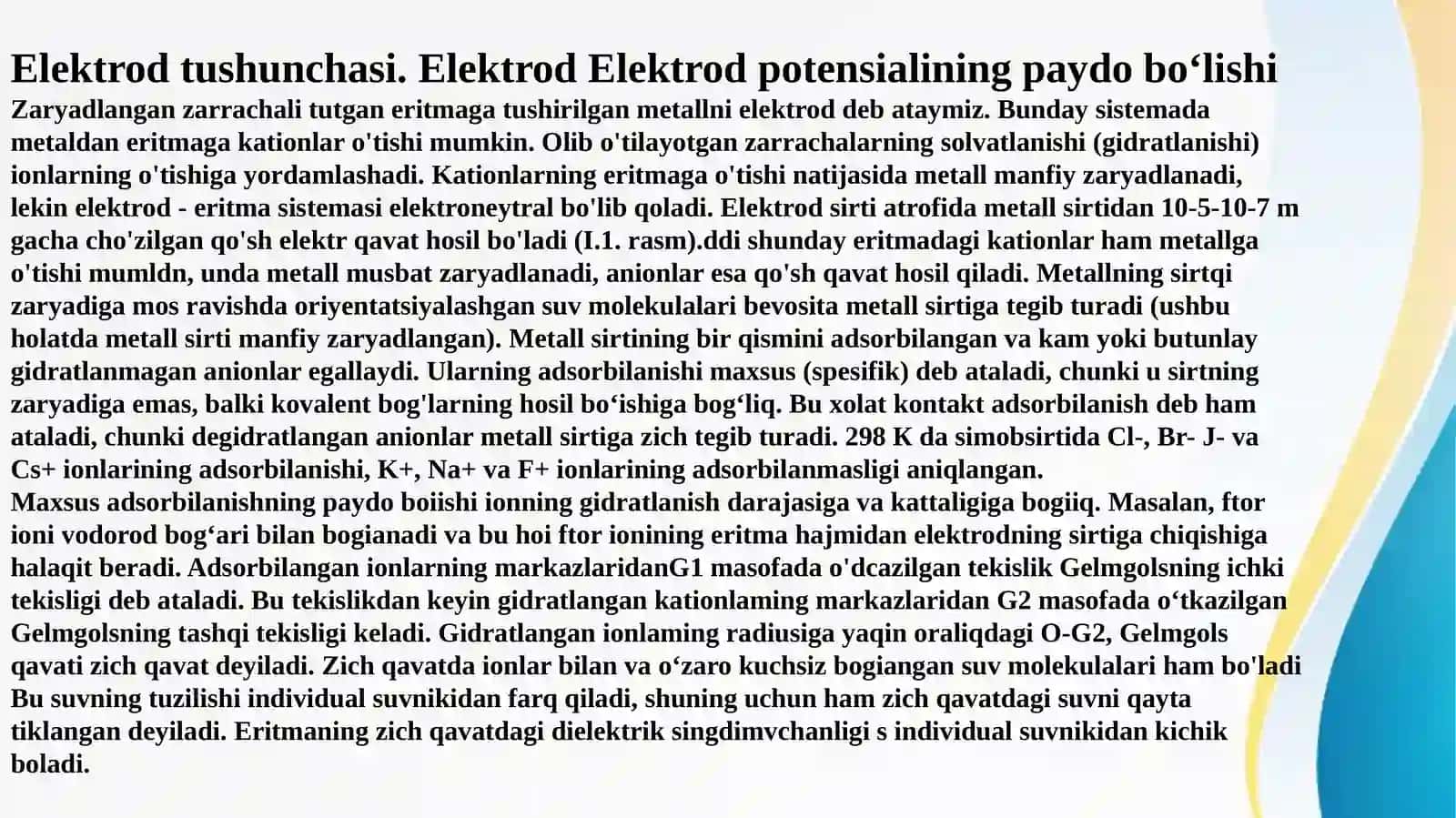 Galvanik element termodinamikasi 3