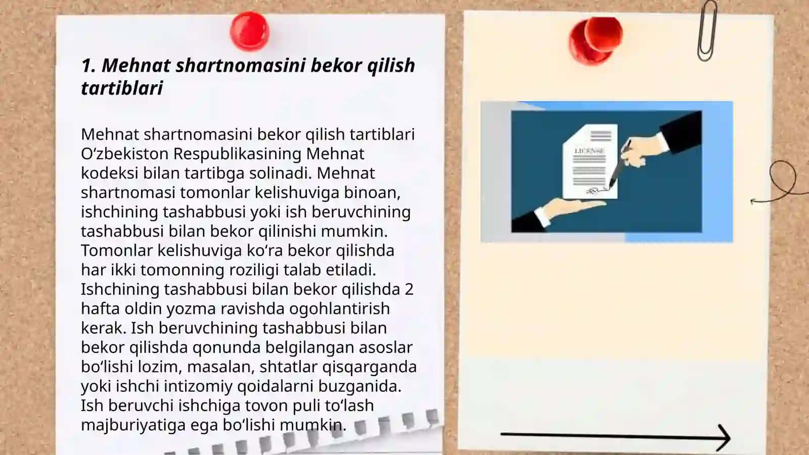 Mehnat shartnomasi. Mehnat shartnomasini bekor qilish asoslari 3