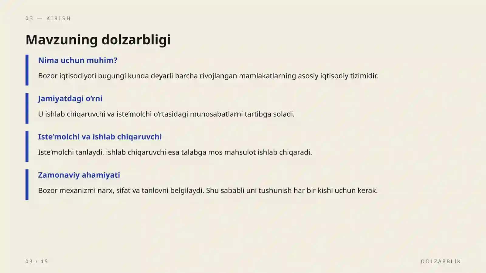 Bozor iqtisodiyoti va uning asosiy tamoyillari 3