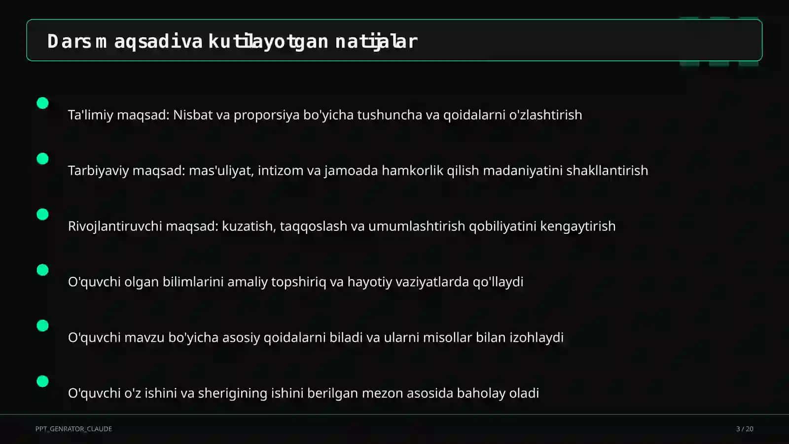 Nisbat va proporsiya (6-sinf) 3