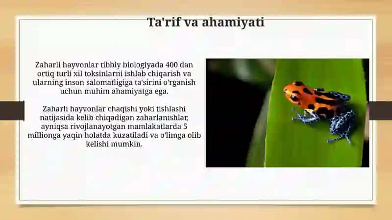Tibbiy biologiya: zaxarli hayvonlar 3