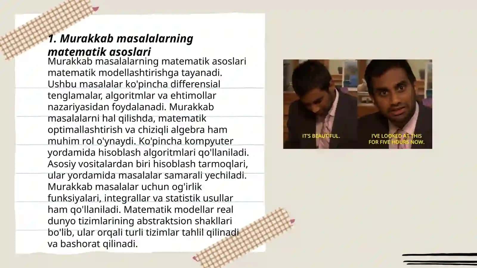 Murakkab masalalardan 5ta masalaning taqdimoti 3
