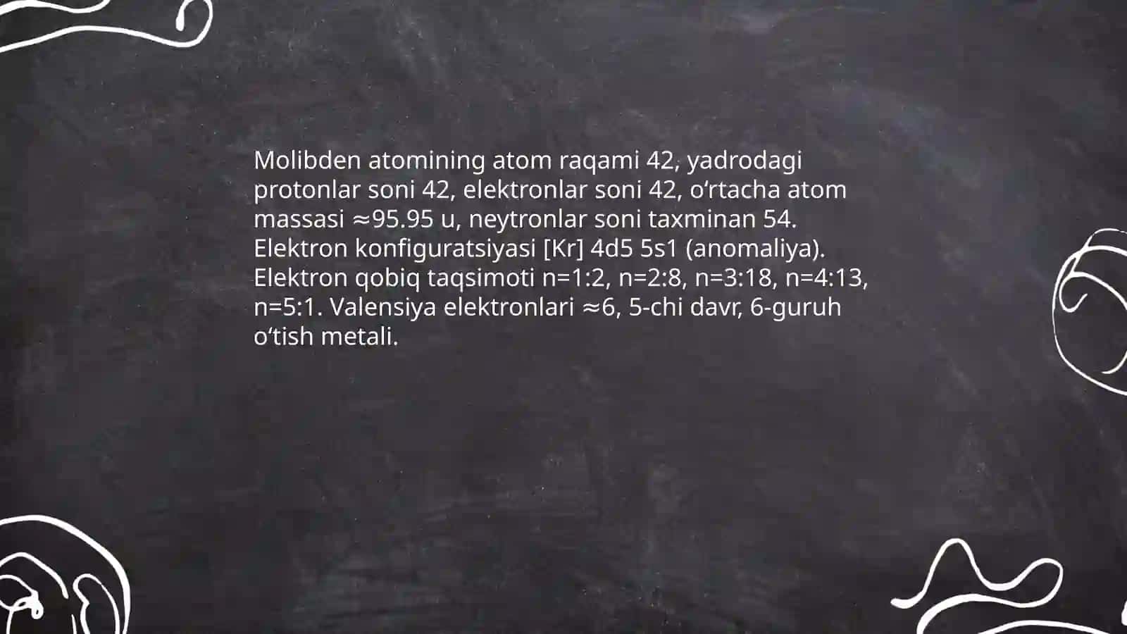Molibdenning fizikaviy- kimyoviy xossalari 3