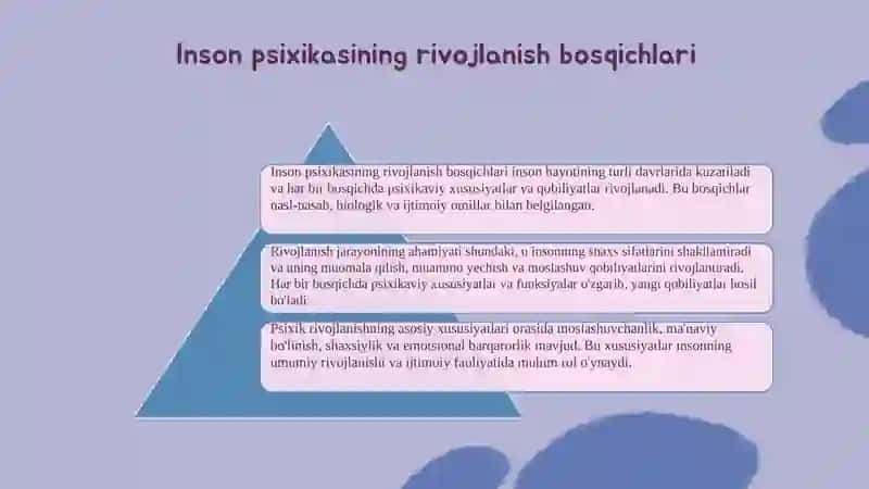 Ontogenizning ilk bosqichlarida insonning psixik rivojlanishiga xos xususiyatlar 3