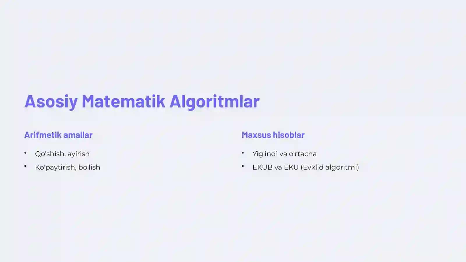 Matematik Algoritmlarga Kirish 3