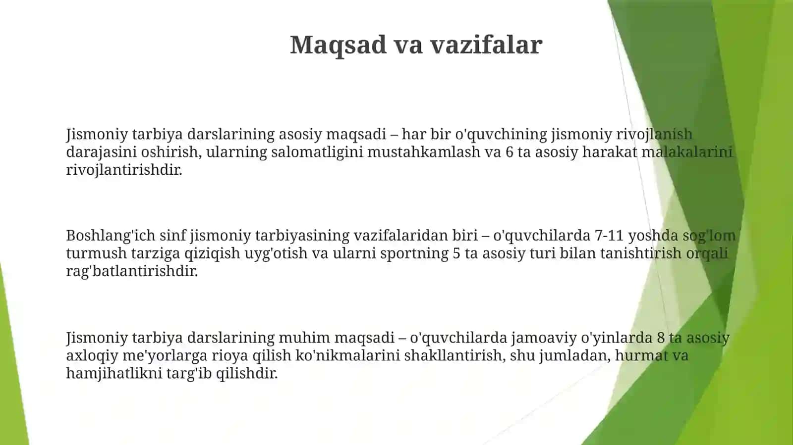 Boshlang'ich sinflar jismoniy tarbiyasining tuzilishi 3